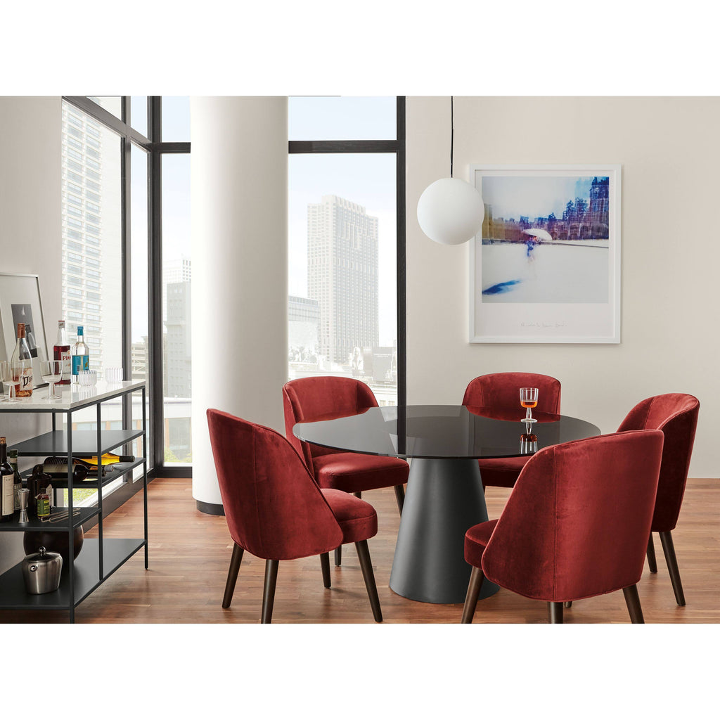 Modern Cora Side Chair in Tatum Moss with Charcoal Legs Green Brown Performance Fabric B782262