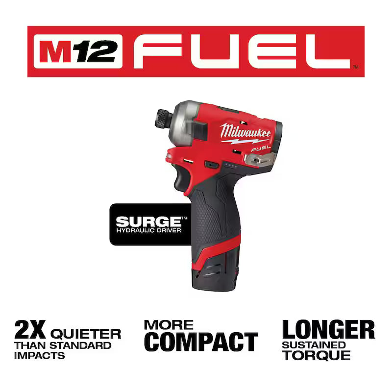 12V Li-Ion Brushless Cordless 1/4 Hex Impact Driver Kit with Impact Wrenches & Cutoff Saw V512