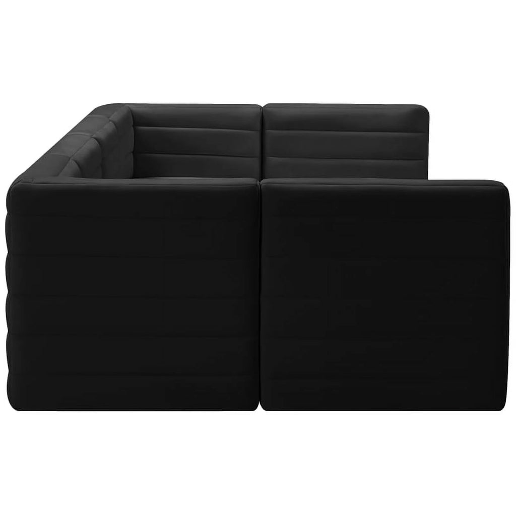 Black Velvet Modular Sectional D628