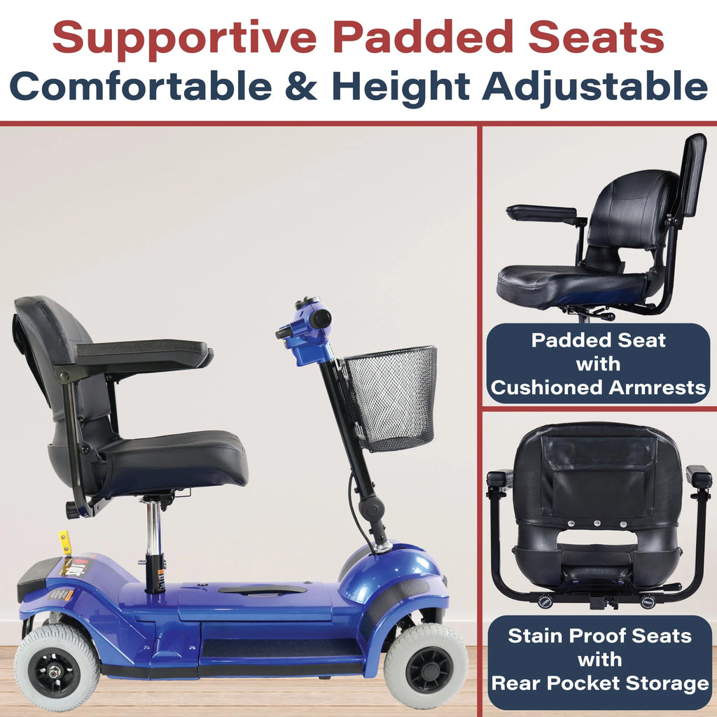 Blue 4 Wheel Folding Mobility Scooter Z952