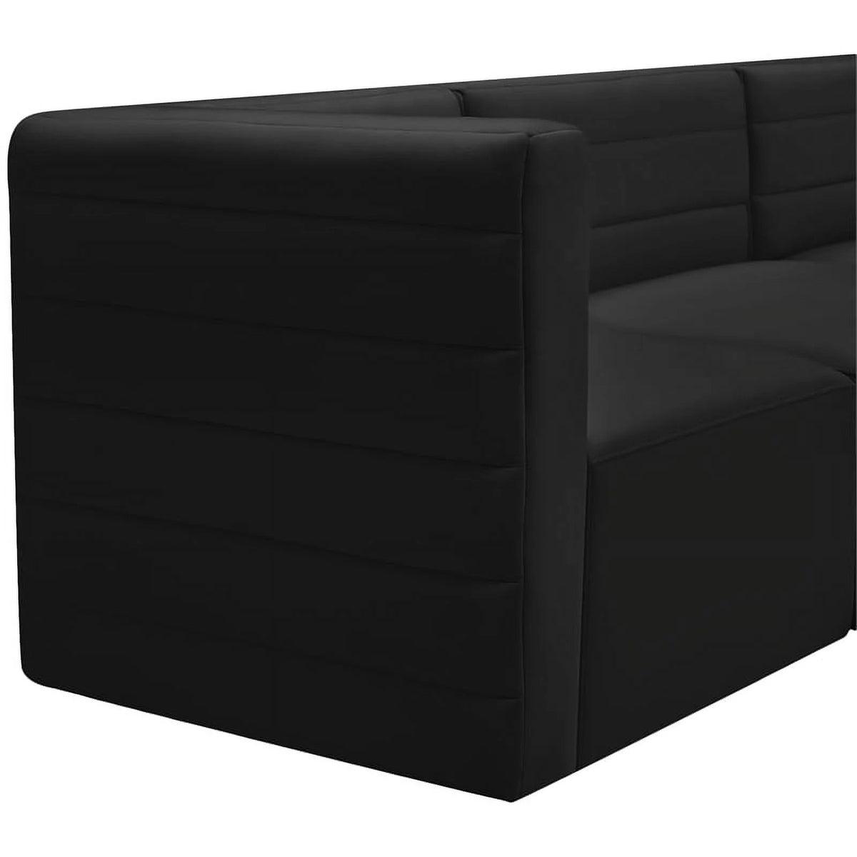 Black Velvet Modular Sectional D628