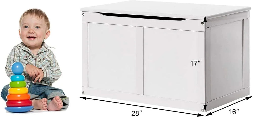 White Wooden Toy Box Storage Chest Bench U3145