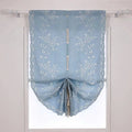 Blue Cotton Crochet Embroidered Roman Shade Curtains 32"x55" F623