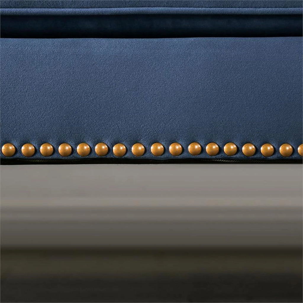 Blue Fabric Tufted 2-Piece Sofa Set D458
