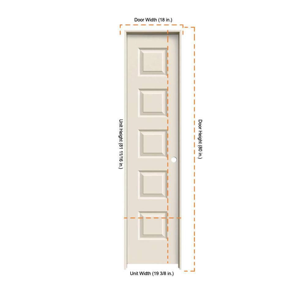 18 in. x 80 in. Primed Left-Hand Smooth Molded Composite MDF Single Prehung Interior Door M1381