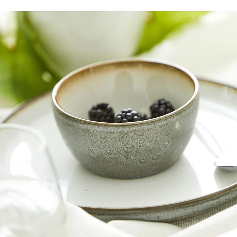 Stoneware Bowl 10cm Grey/ Cream N609