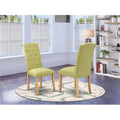 Set of 2 Linen Fabric Parson Chair with Oak Leg I138