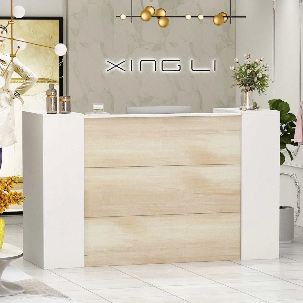 Rectangular Wood Reception Desk J1204