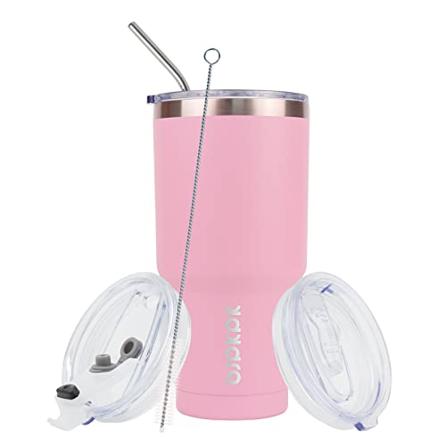 20 oz Stainless Steel Insulated Tumbler with Lids and Straws J821