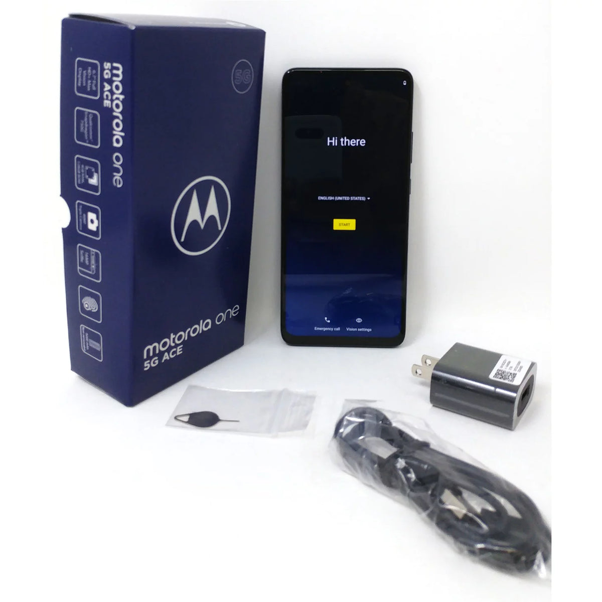 Motorola Moto One 5G Ace 64GB GSM Unlocked Cell Phone Volcanic Gray I914434