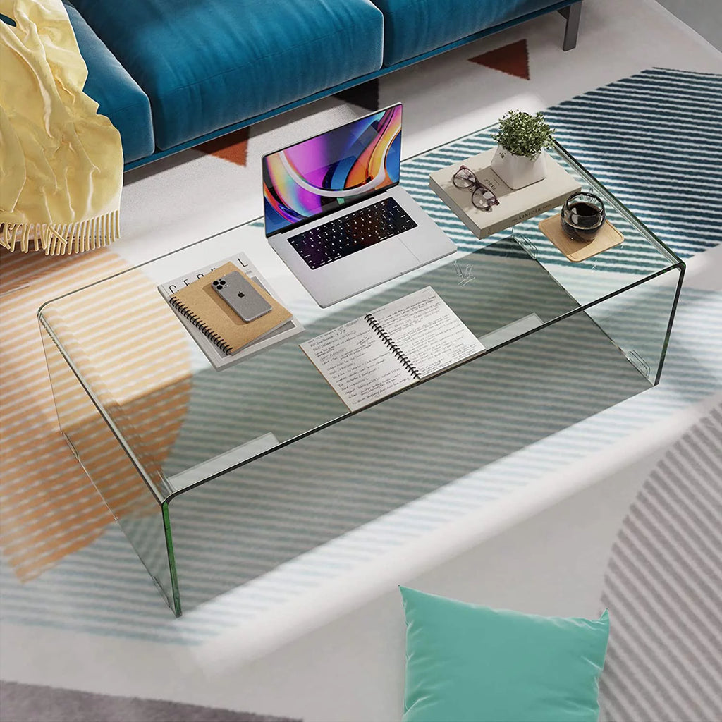 Glass Coffee Table with Smooth Round Edges H9859
