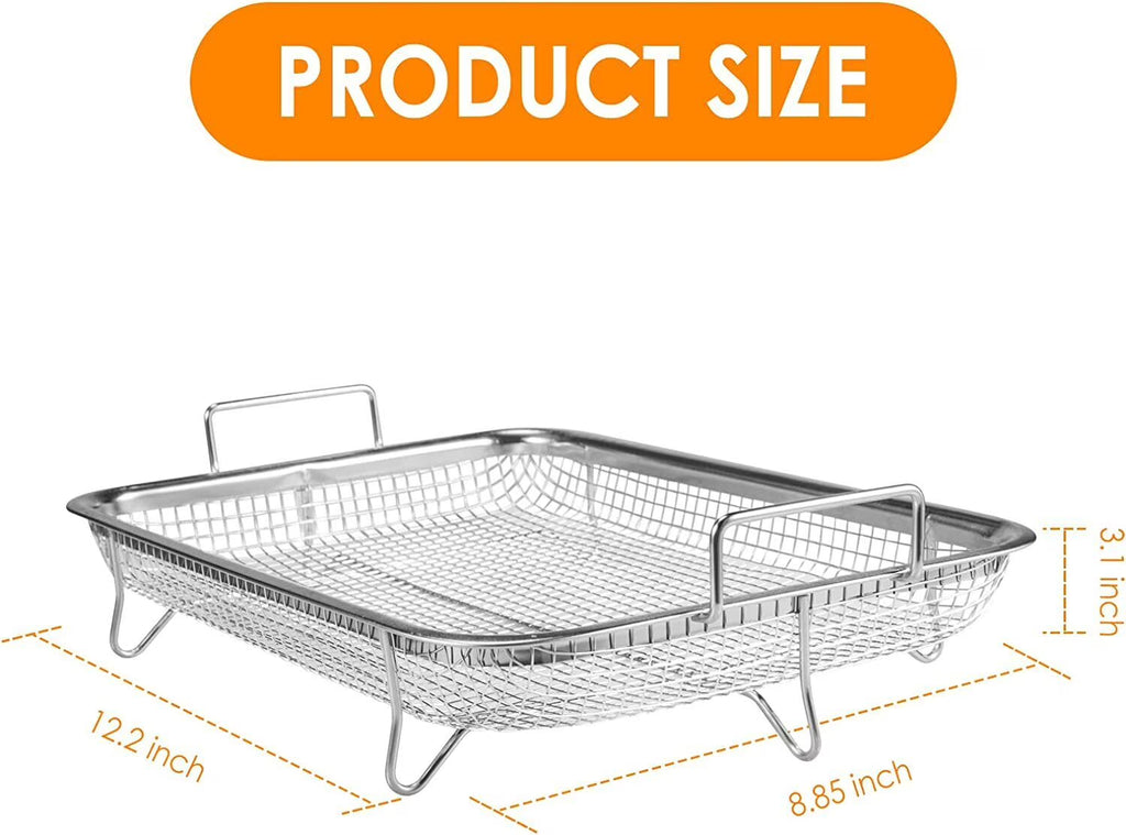 Stainless Steel Grill Basket 2pc Air Fryer Basket For Oven Q434024