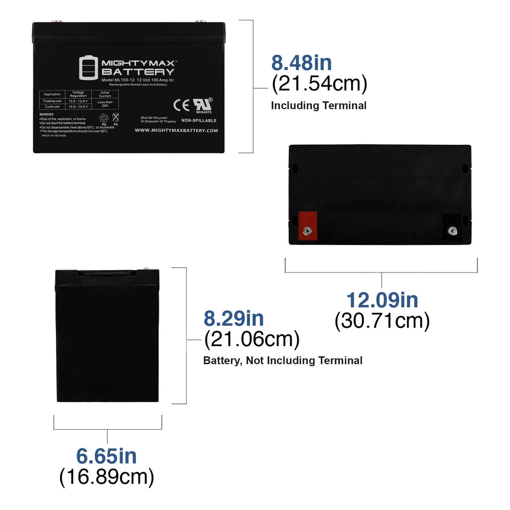 12V 100Ah SLA AGM Battery J21993