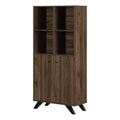 Contemporary Bookcase with Doors Natural Walnut X976398