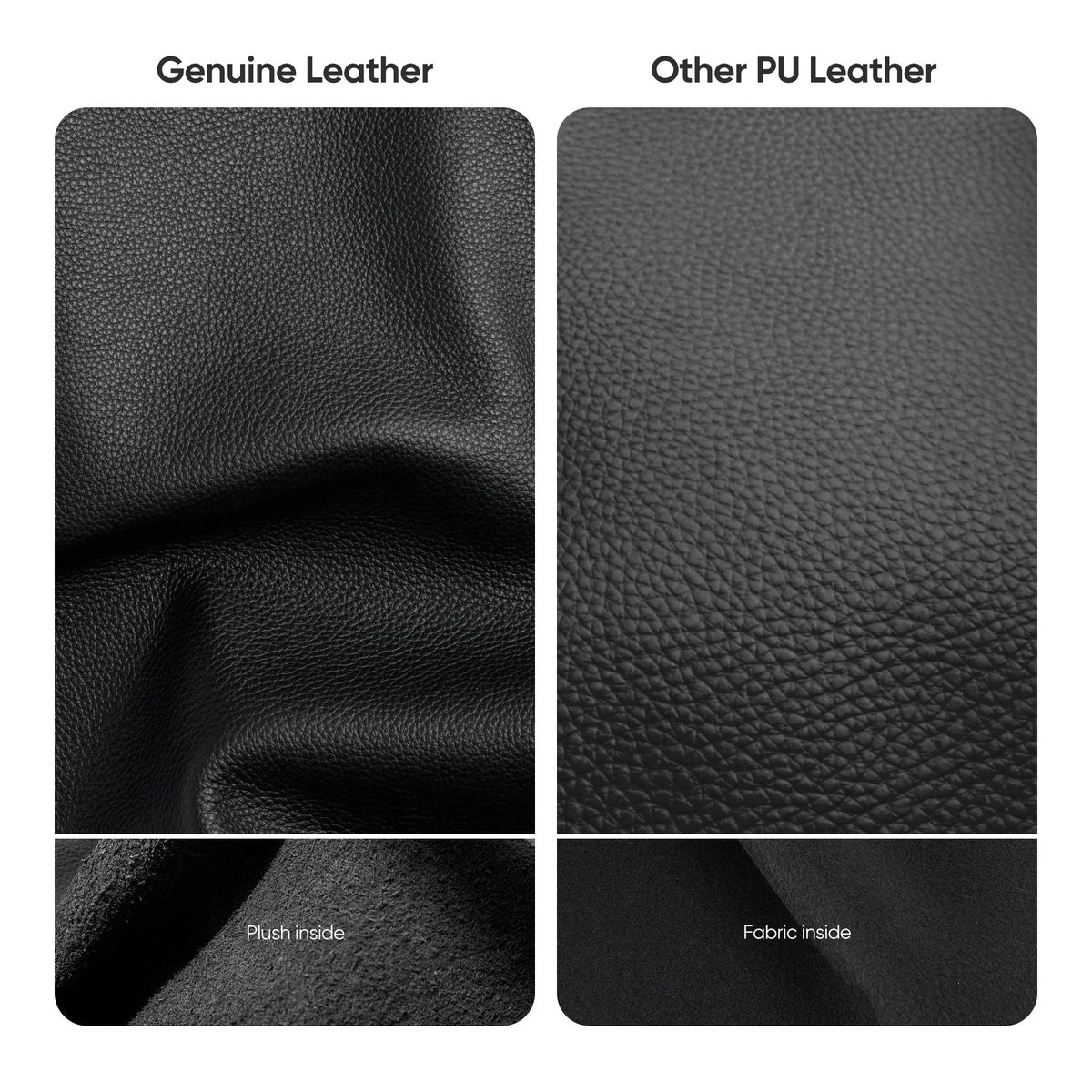 Ribbed Genuine Leather Black Office Chair X97152